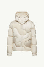 Candes Hooded Teddy Intarsia Short Down Jacket Men White Moncler