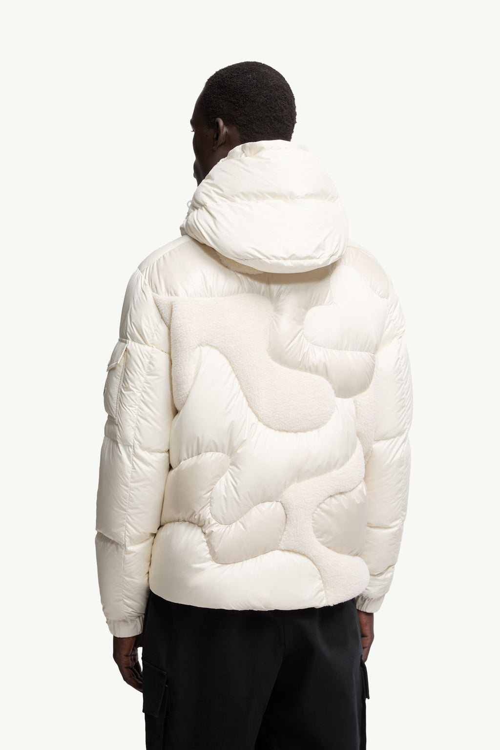 Candes Hooded Teddy Intarsia Short Down Jacket Men White Moncler