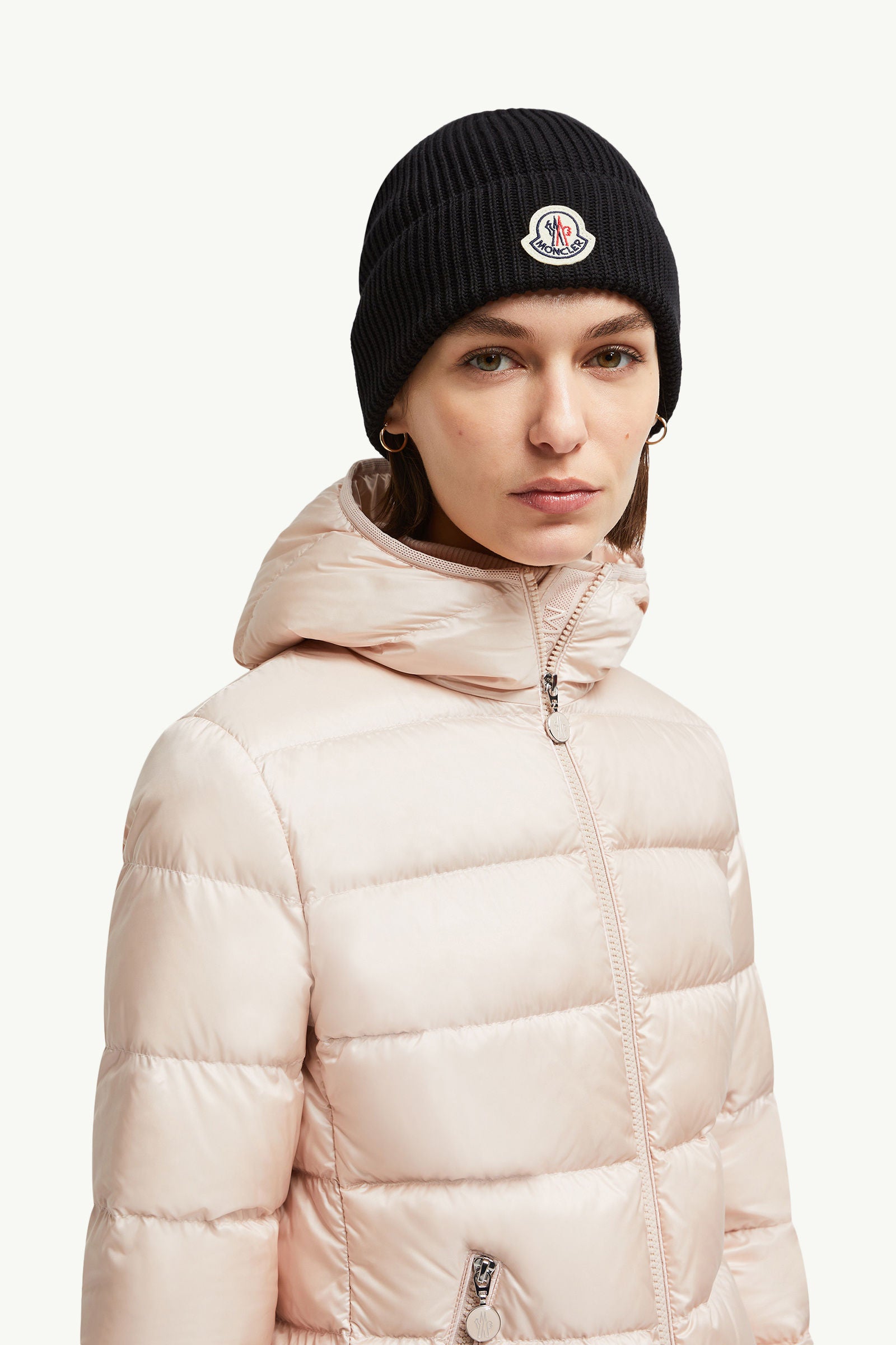 Cotton Beanie Men Black Moncler