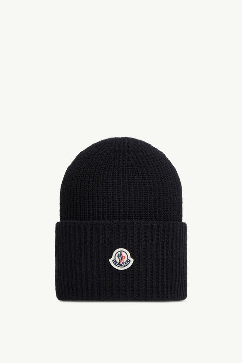 Wool Beanie Women Black Moncler