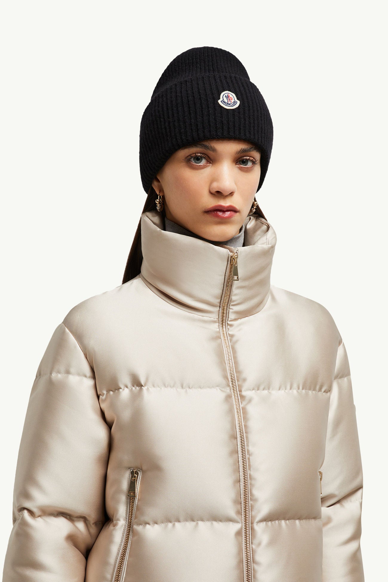 Wool Beanie Women Black Moncler
